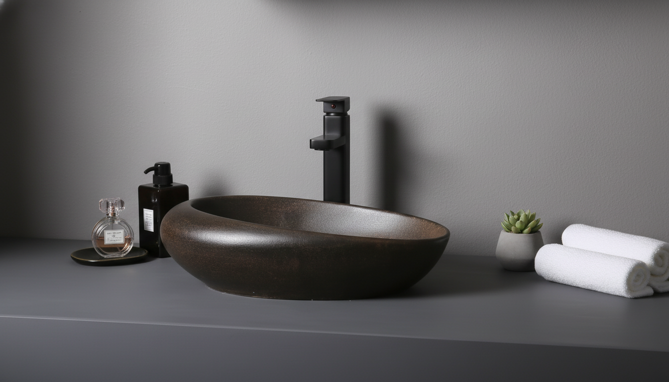 Brown Oval Ceramic Vessel Sink: Size, Style & Care