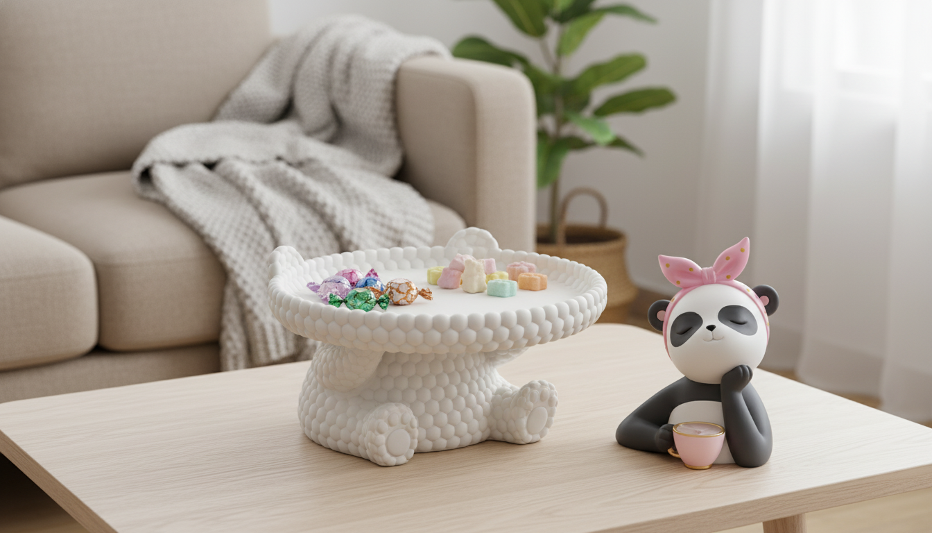 Nordic Bubble Bear Tray: Cute Snack & Candy Organizer