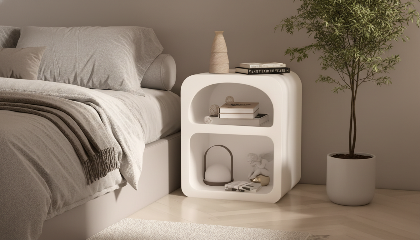 21.6-Inch 2-Tier Modern Bedside Table for Small Spaces