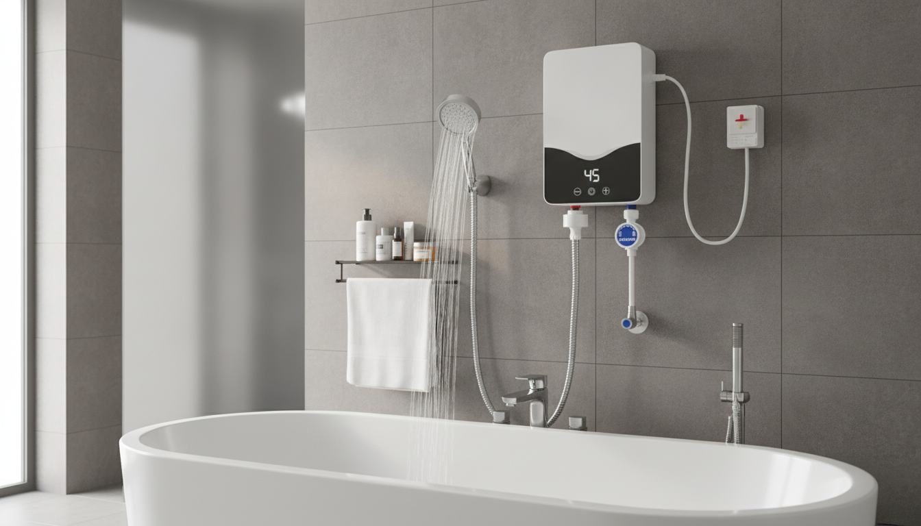 5500W 110V/220V Tankless Electric Heater for Bathrooms