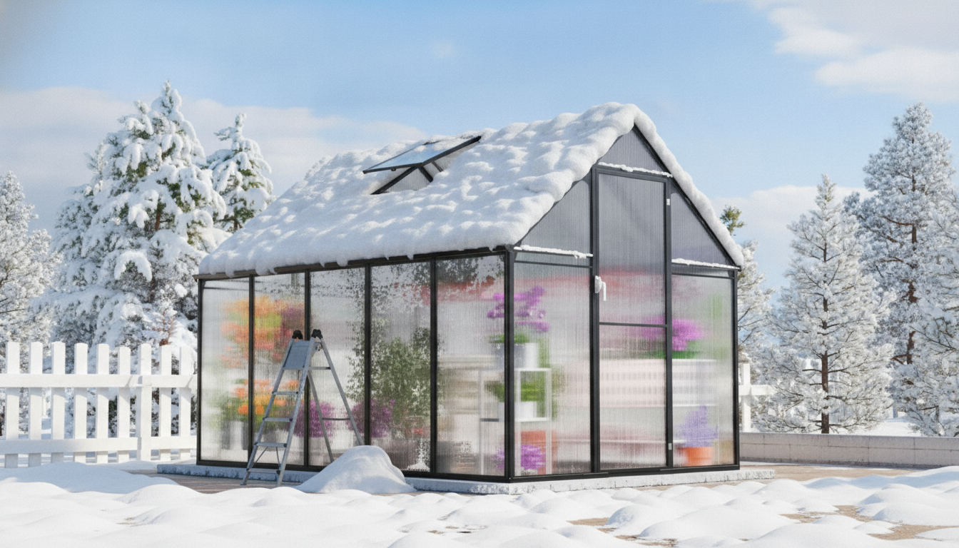 Storm-Ready Aluminum Greenhouse With Vent Window Guide