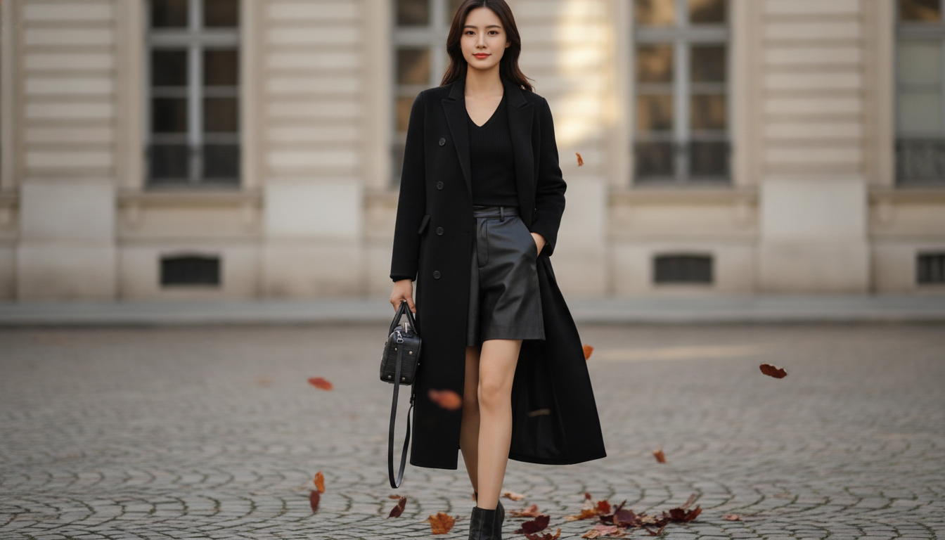 Minimalist Wool Long Coat for Women: Warm & Sleek