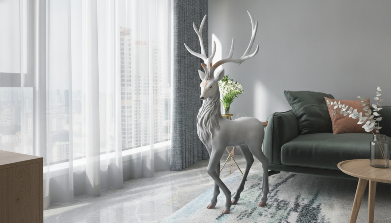 Nordic Deer Floor Sculpture: Scale, Styling & Placement