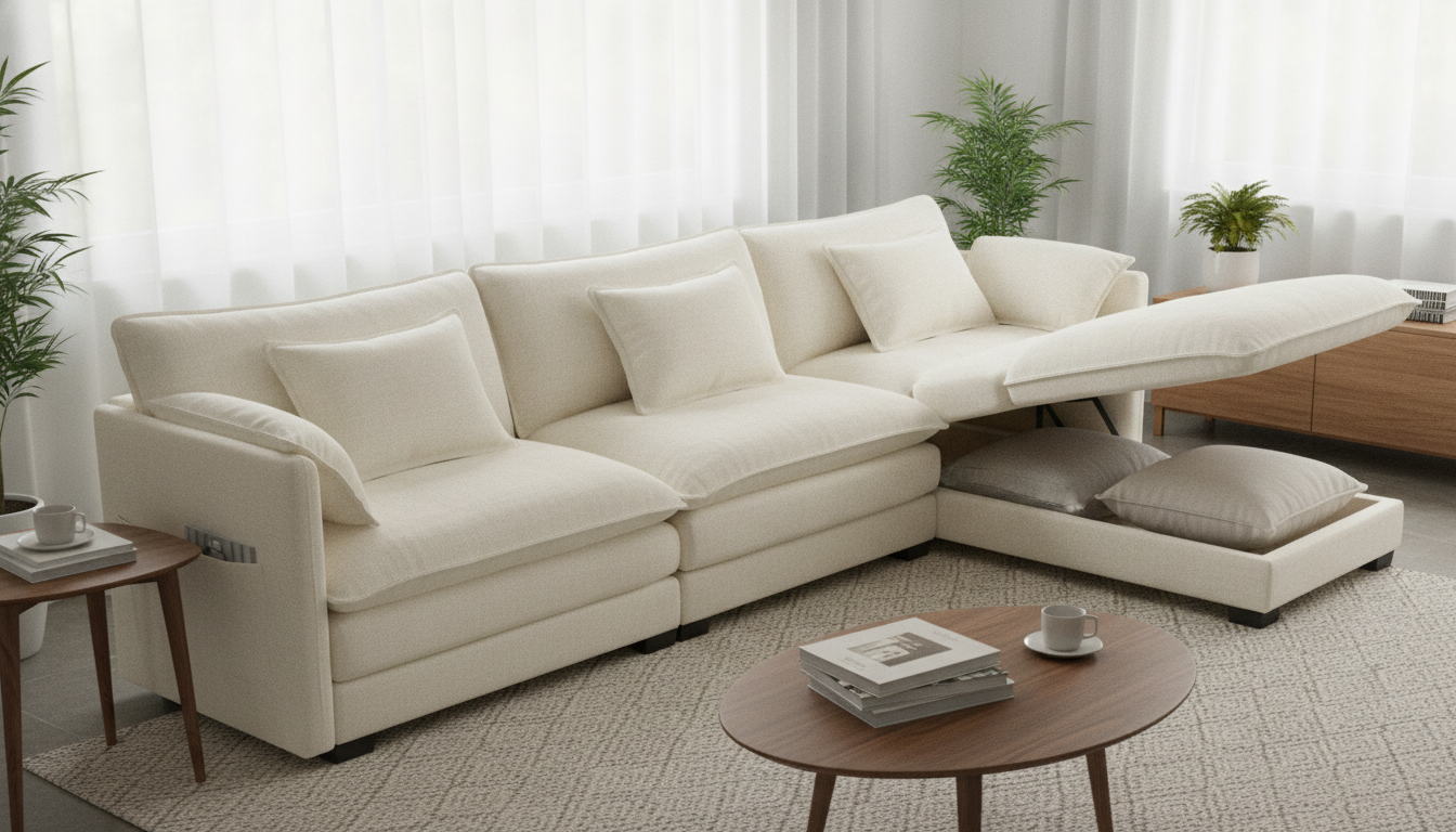 112-Inch L-Shaped Sectional: Storage & Removable Cushions
