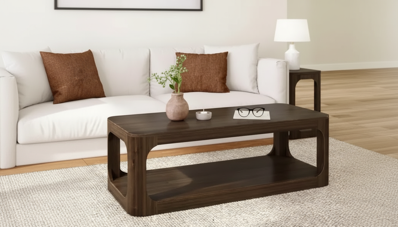 54-Inch Modern Coffee Table with Shelf: Fit & Styling