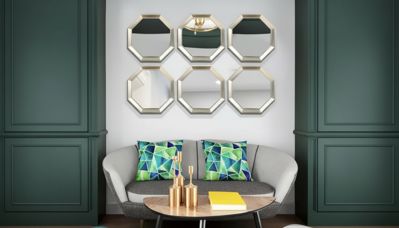 Geometric Wall Mirrors: Placement & Styling for Living Rooms