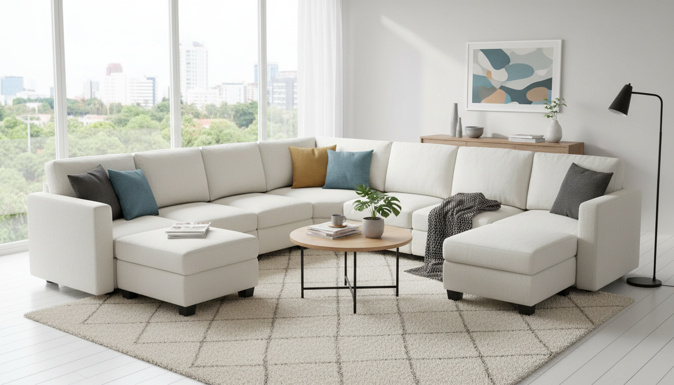 Heavy-Duty U-Shaped Modular Sectional: Storage & Fit