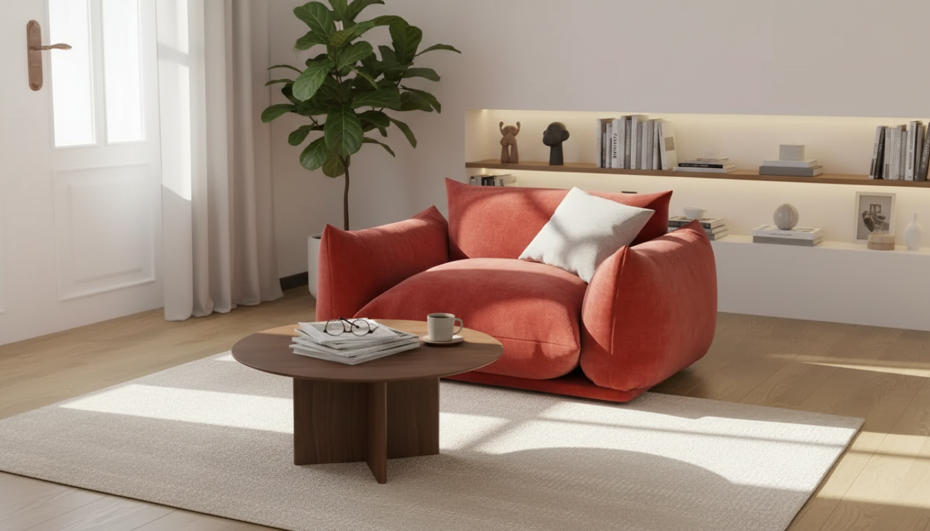 Plush Chenille Accent Chair: 50-Inch Lounge Comfort