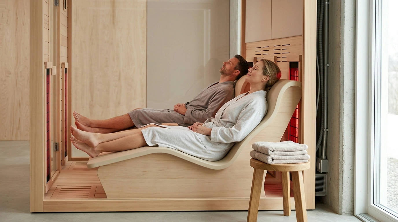 2-Person Infrared Sauna Space: Recliners & Clearances