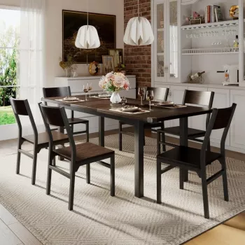 Space-Smart 7-Piece Extendable Dining Set (63 in)
