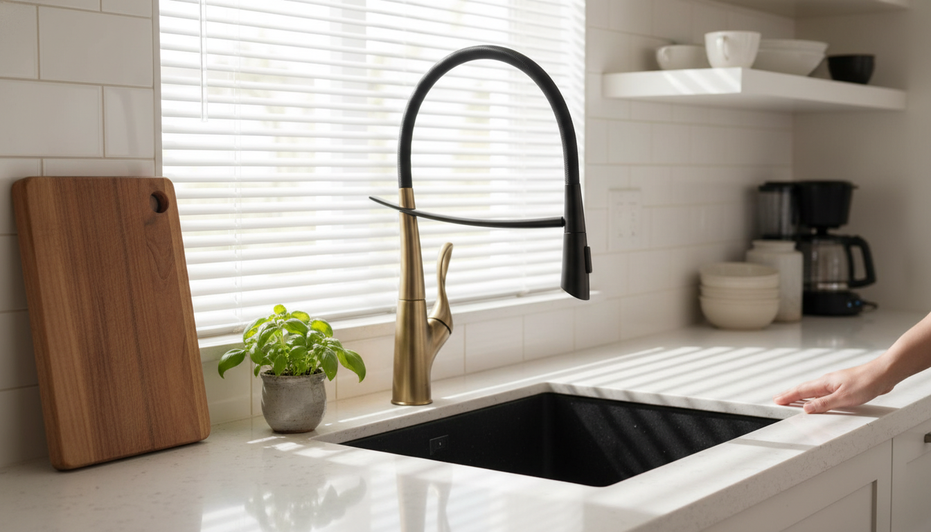 Black Brass Kitchen Faucets: Fingerprints & Water Spots?